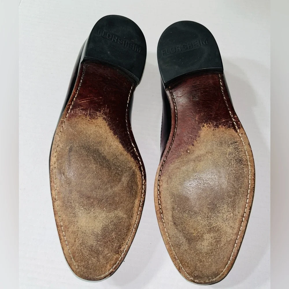 Florsheim Wingtip Tassel Loafers Men’s 10 Brown Burgundy‎ Dress Shoes Office